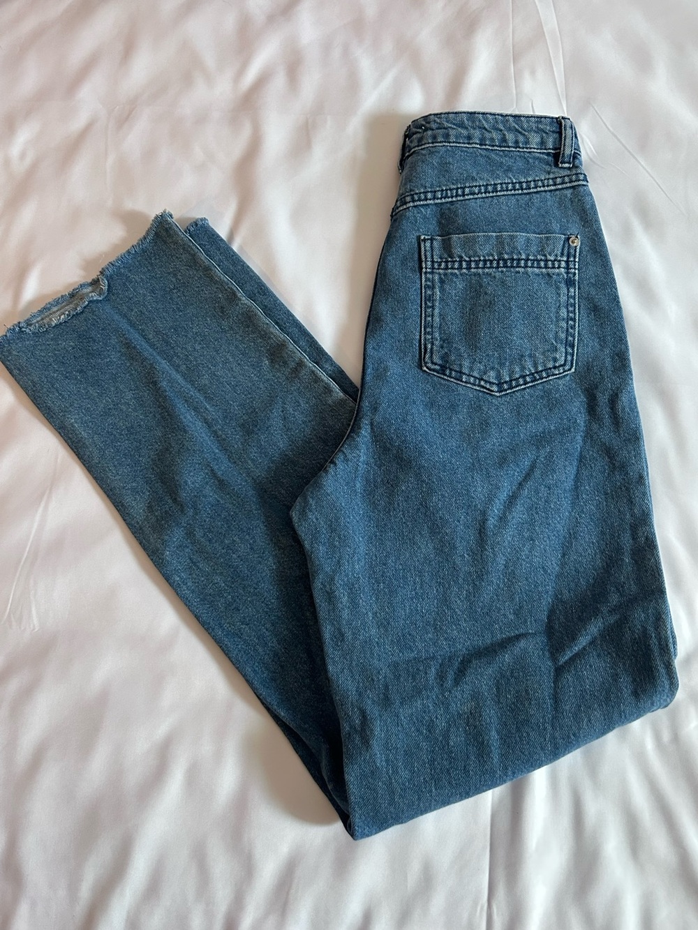 Re_Styld High Waisted Distressed Straight Leg Jeans Size 4